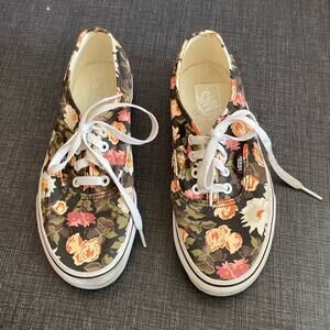 Vans Authentic Abstract Floral Demitsse Women's Classic Skate Shoes Size 7